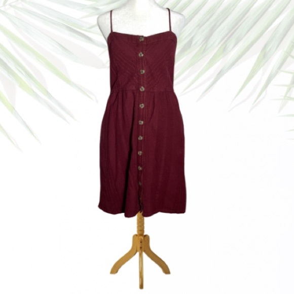 Universal Thread Dresses & Skirts - Universal Thread Maroon Midi Dress | Adjustable Straps + Pockets | Size M